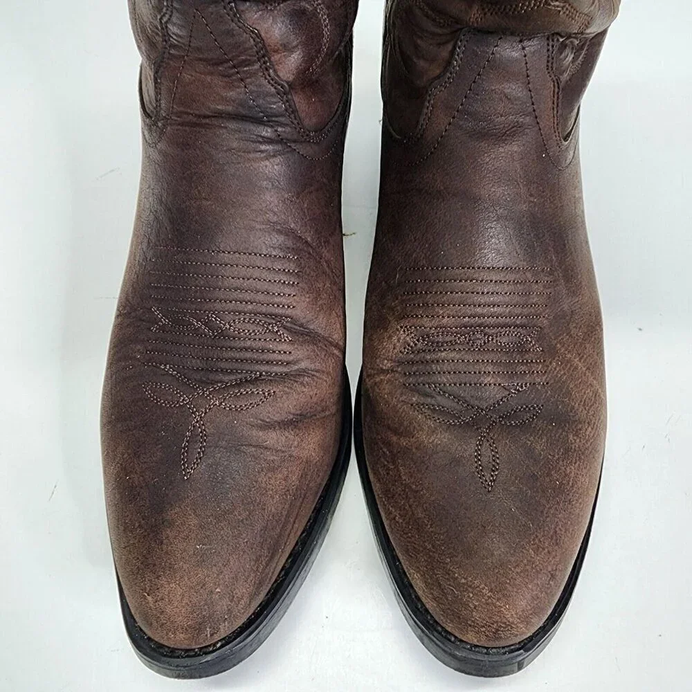 Old West Men's TBM3051 Brown Leather‎ Mid-Calf Western Boots - Size 9.5 D